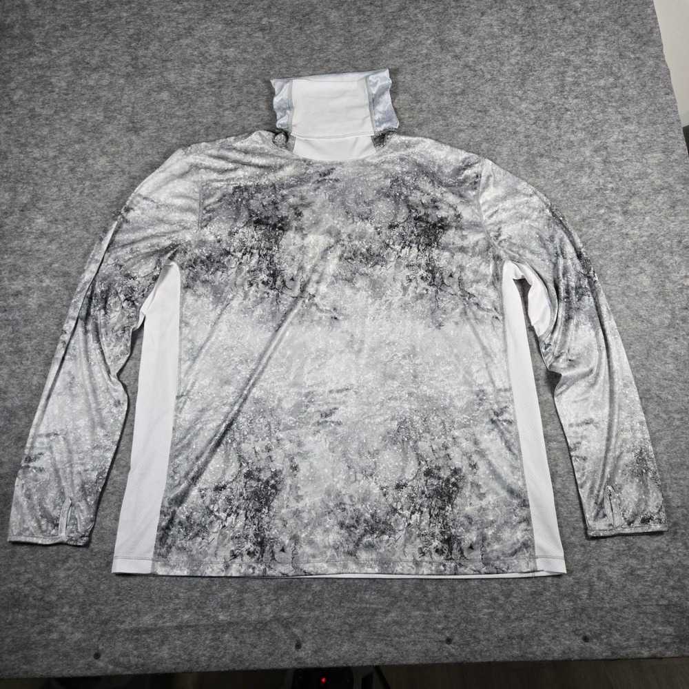 Reel Legends Mens Grey Reel-Tec Camo Gaiter Performance Shirt XL